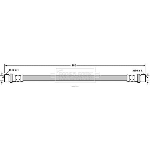 Borg & Beck Brake Hydraulic Hose Line Rear BBH7893