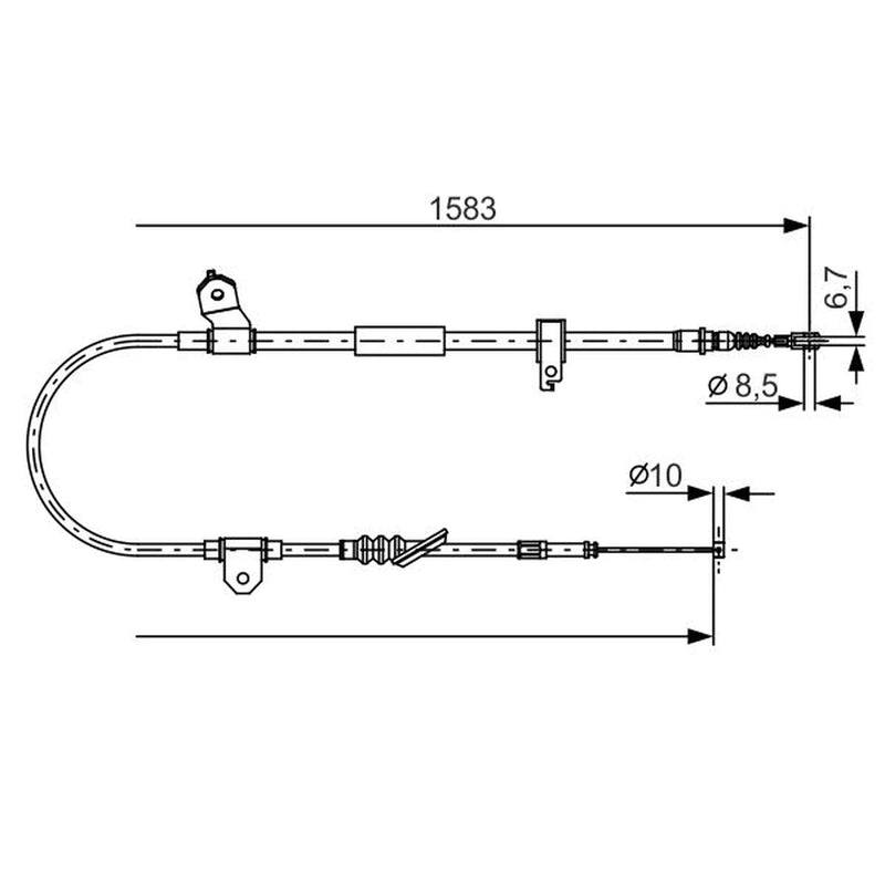 Bosch Handbrake Cable Right Rear 1 987 482 296