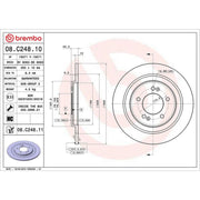 Brembo 2 x Solid Rear Brake Discs 08.C248.11