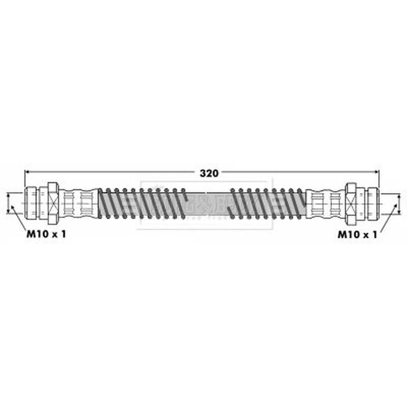 Borg & Beck Brake Hydraulic Hose Line Front BBH6250