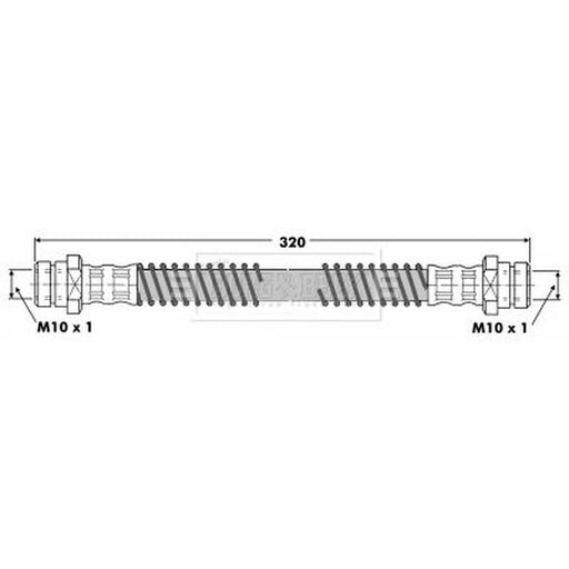 Borg & Beck Brake Hydraulic Hose Line Front BBH6250