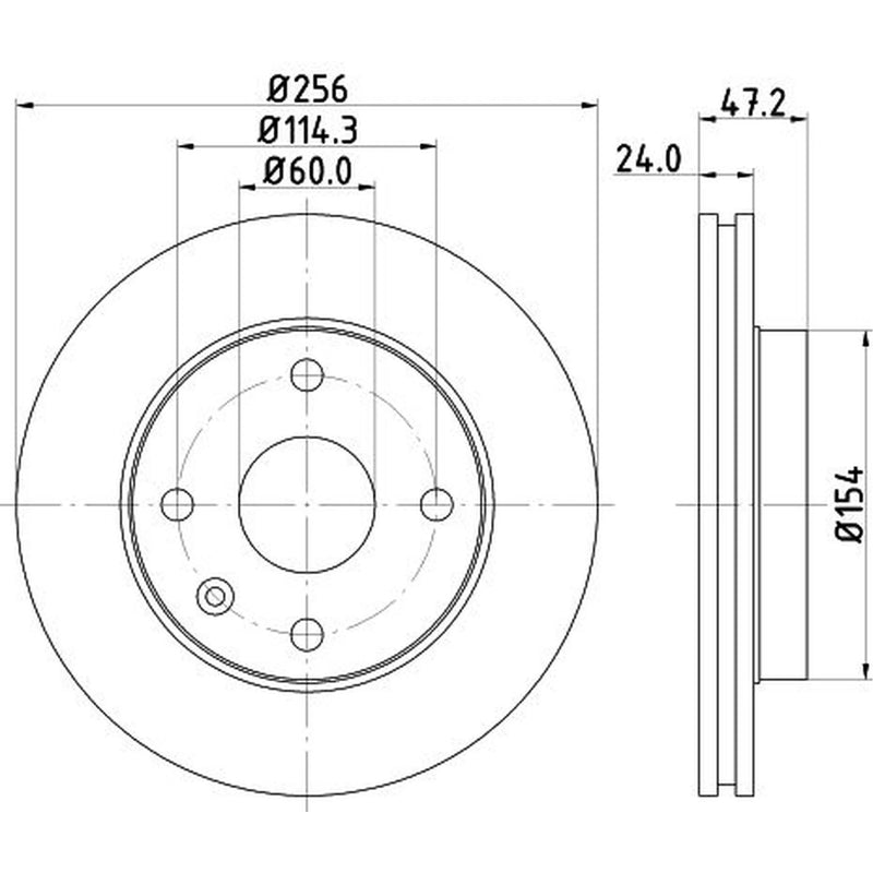DON 2 x Internally Vented Front Brake Discs PCD14112