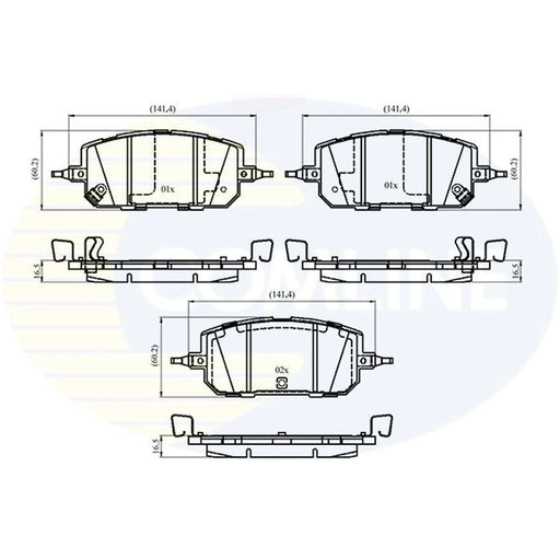 Comline 4 x Front Brake Pad Set CBP34070