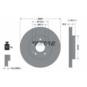Textar 2 x Vented Front Brake Discs 92059405