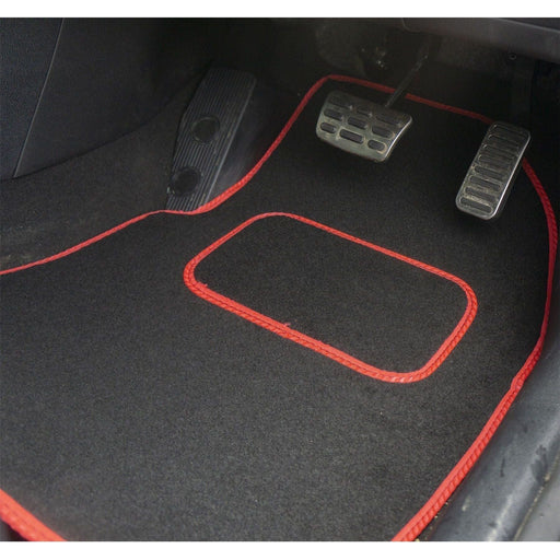 Tailored Red Trim Carpet Mats Honda Jazz 15-18 Man + Clips 2015 2016 2017 2018 UKB4C  - Town Parts