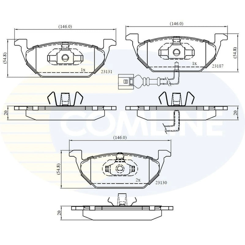 Comline 4 x Front Brake Pad Set CBP1851