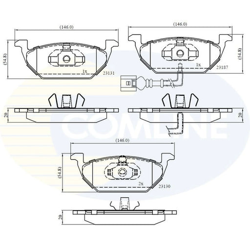 Comline 4 x Front Brake Pad Set CBP1851