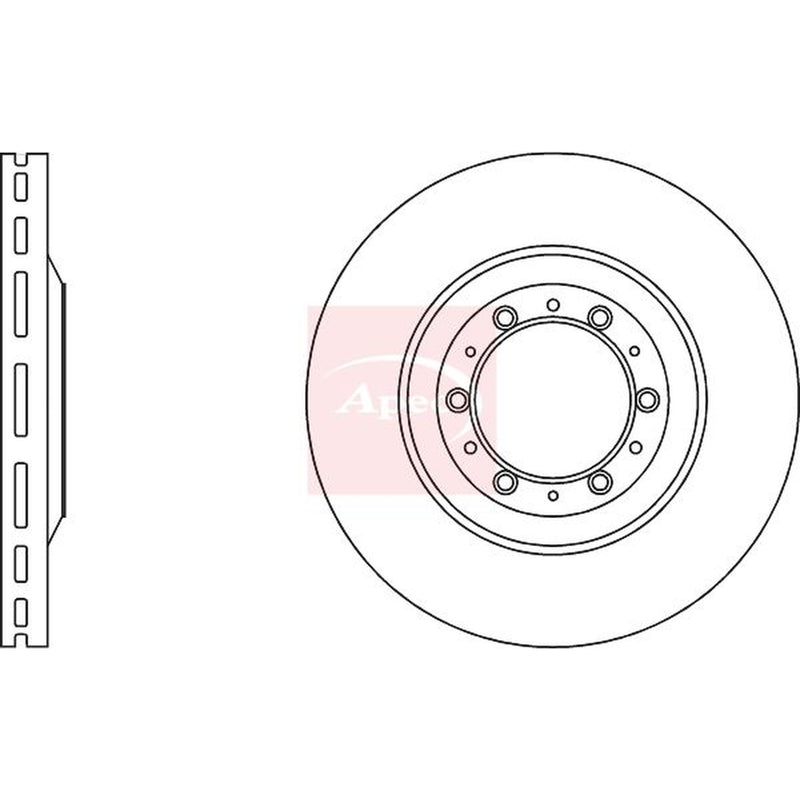 Apec 2 x Vented Front Brake Discs DSK4185