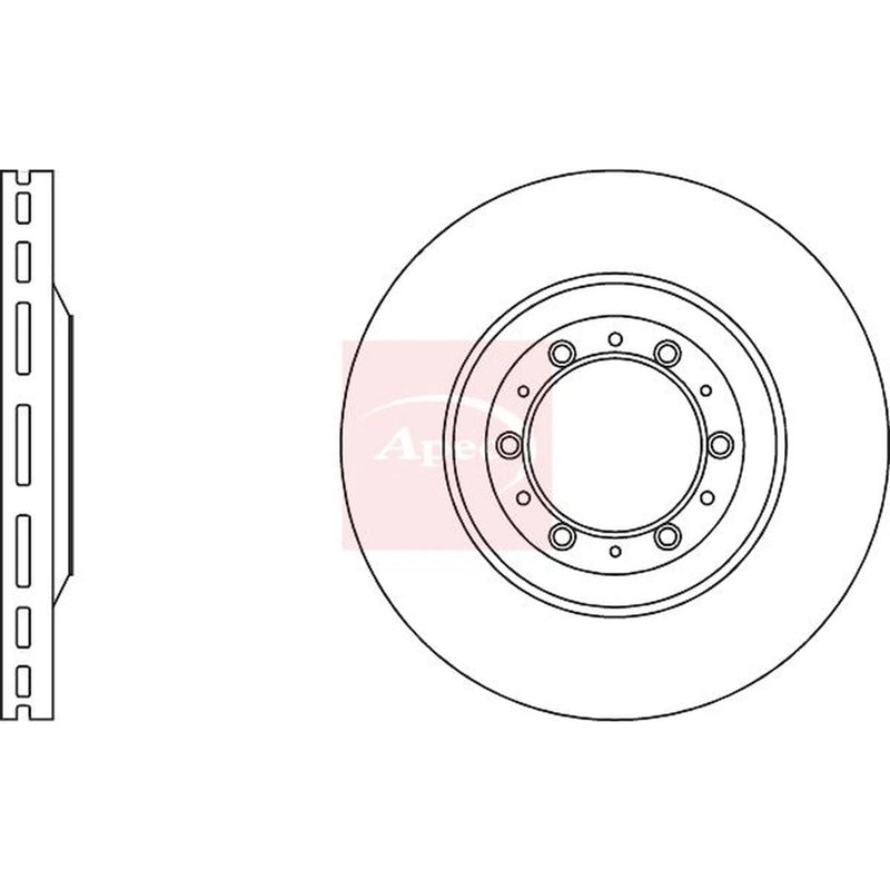 Apec 2 x Vented Front Brake Discs DSK4185