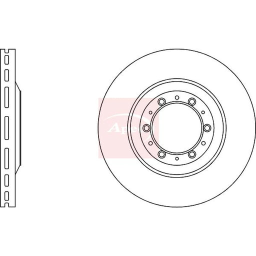 Apec 2 x Vented Front Brake Discs DSK4185