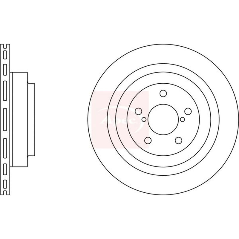 Apec 2 x Vented Rear Brake Discs DSK2522