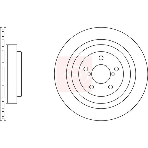 Apec 2 x Vented Rear Brake Discs DSK2522
