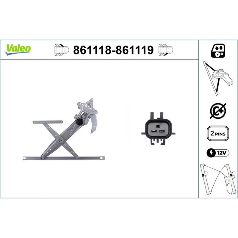 Valeo Electric Window Regulator Lifter Left Front 861118