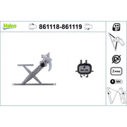 Valeo Electric Window Regulator Lifter Right Front 861119