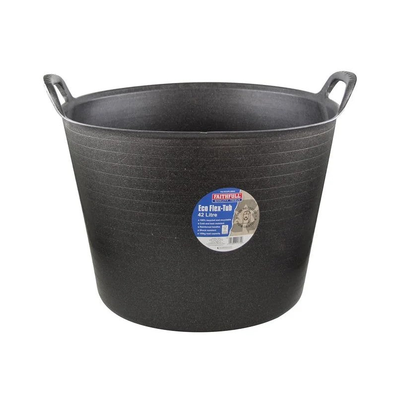 Faithfull Eco Flex Tub 42 litre - Recycled Black - FAIECOFLXB42