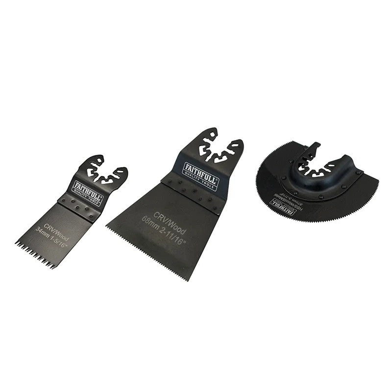 Faithfull Multi-Function Tool Blade Set, 3 Piece - FAIMFKIT3