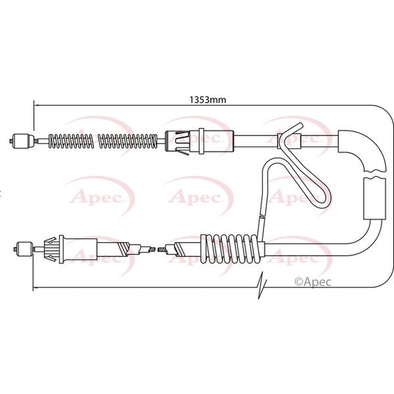 Apec Handbrake Cable Left Rear CAB1174