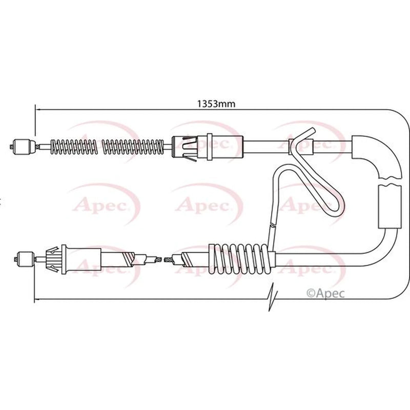 Apec Handbrake Cable Left Rear CAB1174