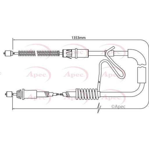 Apec Handbrake Cable Left Rear CAB1174