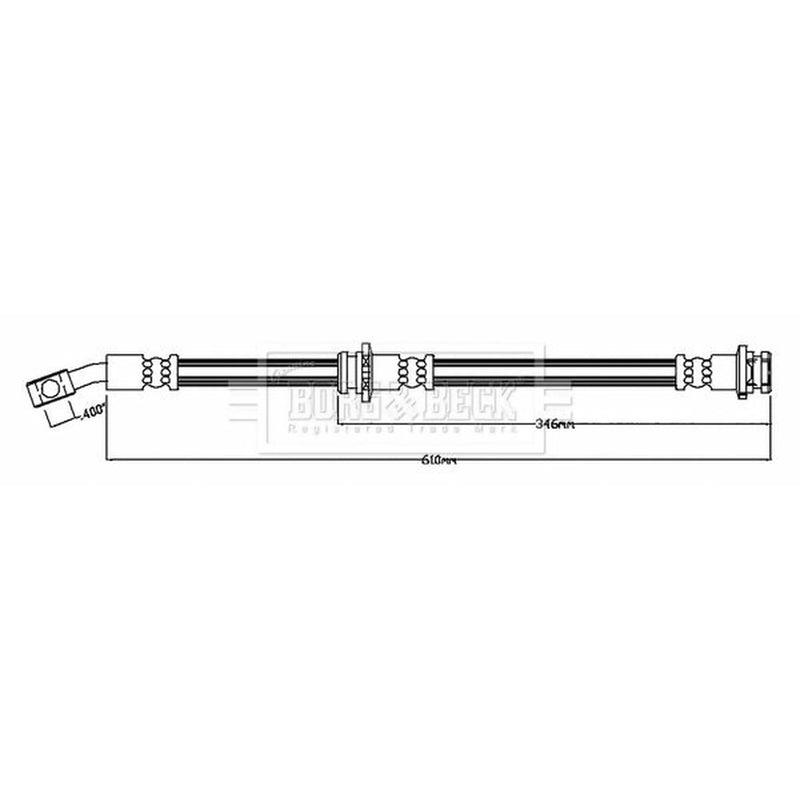Borg & Beck Brake Hydraulic Hose Line Front Left BBH8807