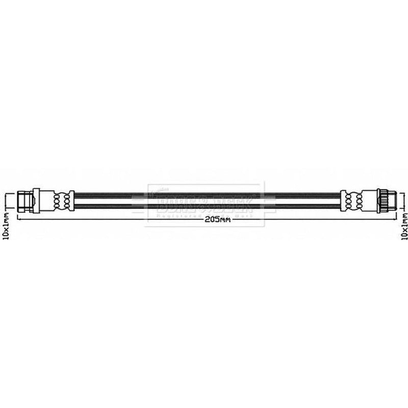 Borg & Beck Brake Hydraulic Hose Line Rear BBH8544