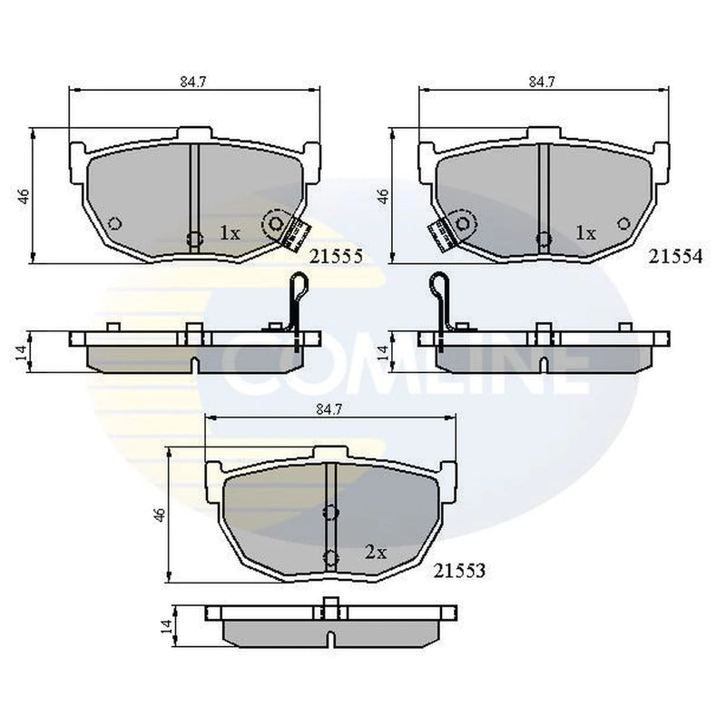 Comline 4 x Rear Brake Pad Set CBP3805