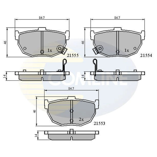 Comline 4 x Rear Brake Pad Set CBP3805