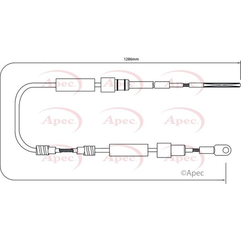 Apec Handbrake Cable Left Rear CAB1029
