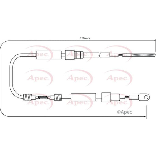 Apec Handbrake Cable Left Rear CAB1029