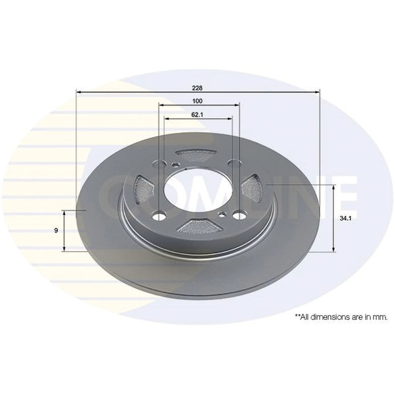 Comline 2 x Solid Rear Brake Discs ADC4048