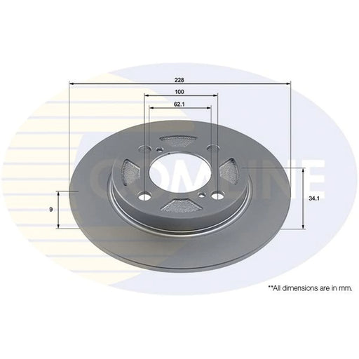 Comline 2 x Solid Rear Brake Discs ADC4048