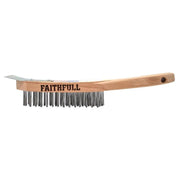 Faithfull Heavy-Duty Scratch Brush with Scraper - 4 Row - FAI6804SRF