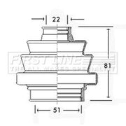 First Line Drive Shaft Bellow Kit Front Left FCB2270