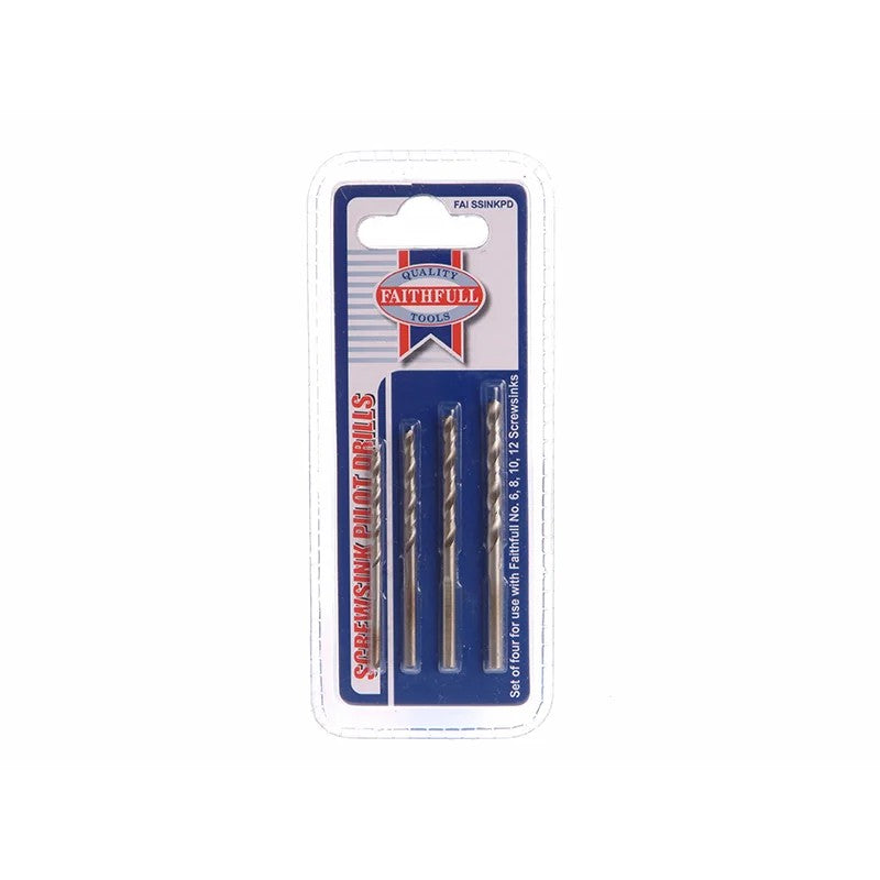 Faithfull Screwsink Pilot Drill Set, 4 Piece - FAISSINKPD