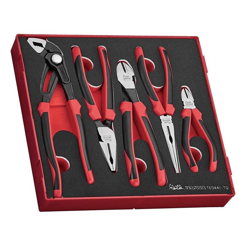 Teng Tools Plier Set FOAM2 5 Pieces with TPR Grip