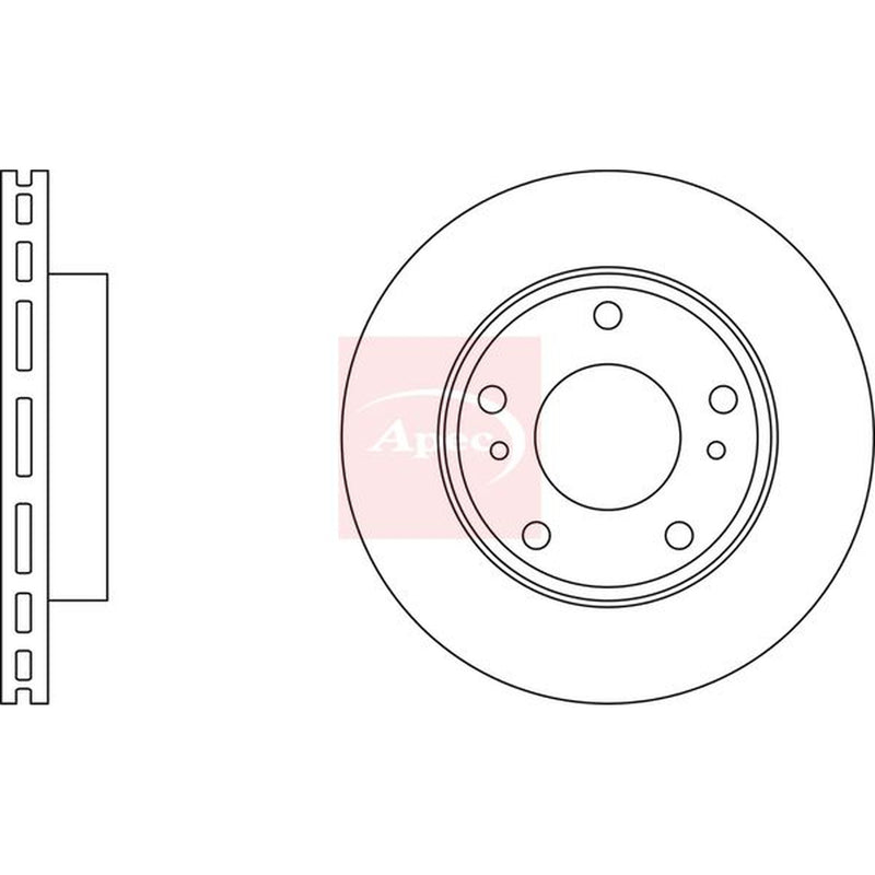 Apec 2 x Vented Front Brake Discs DSK2225