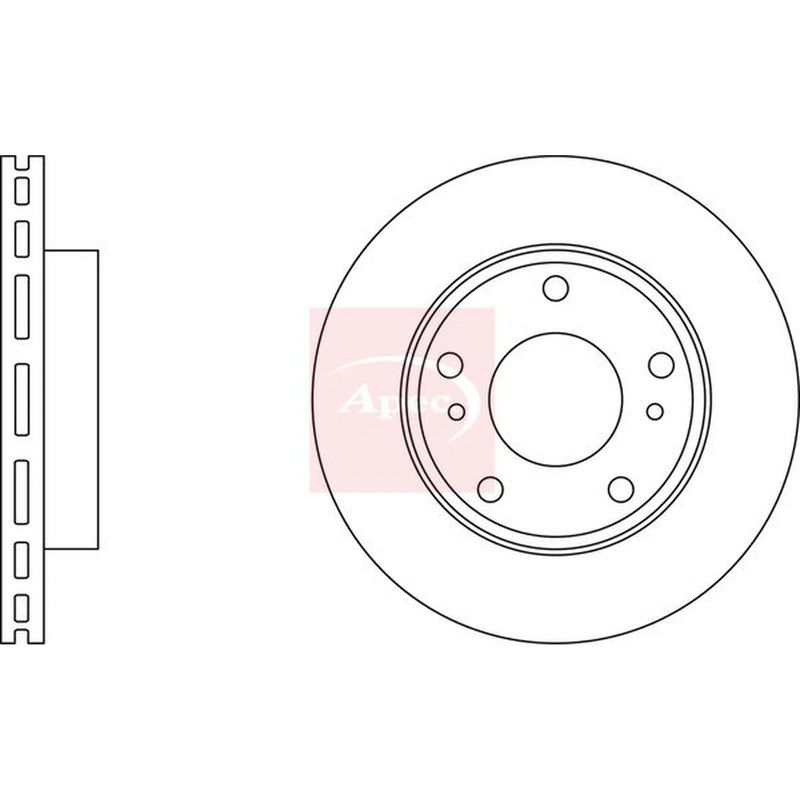 Apec 2 x Vented Front Brake Discs DSK2225