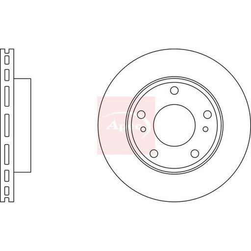 Apec 2 x Vented Front Brake Discs DSK2225