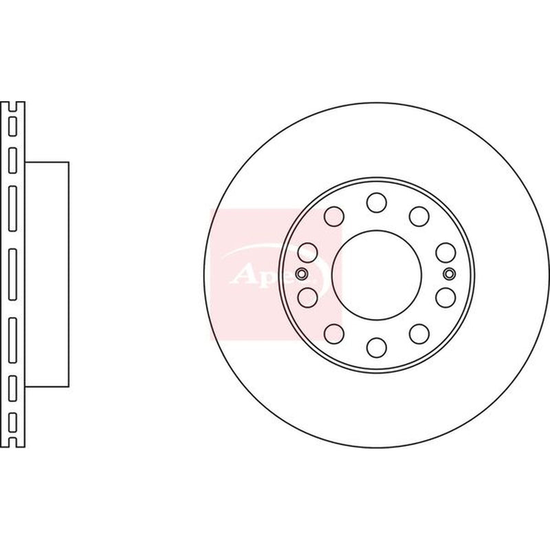 Apec 2 x Vented Front Brake Discs DSK3055