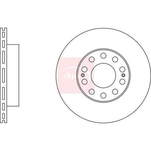 Apec 2 x Vented Front Brake Discs DSK3055