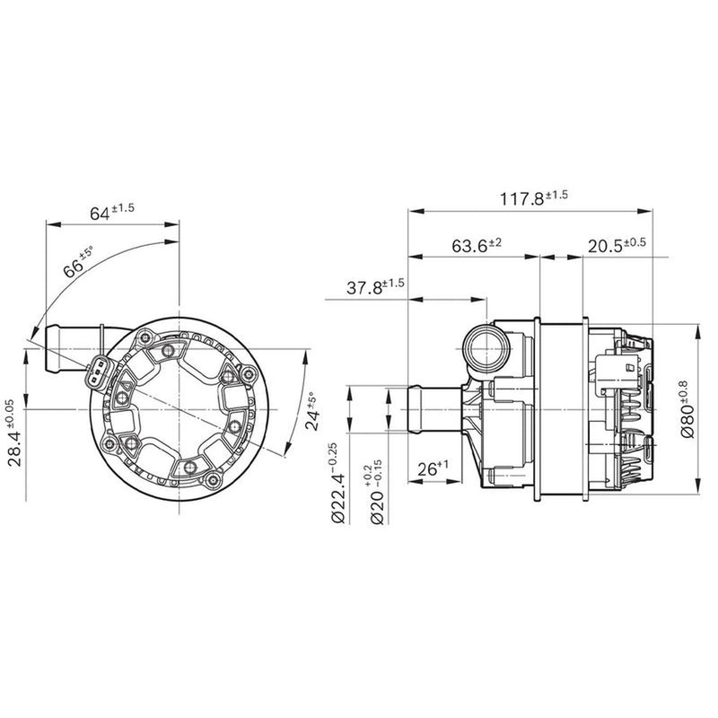 Bosch Auxiliary Coolant Water Pump 0 392 024 058
