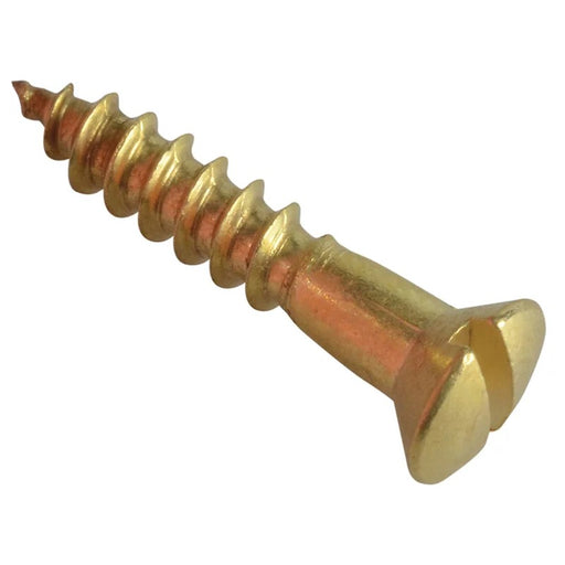 ForgeFix Wood Screw Slotted Raised Head Solid Brass 3/4in x 6 ForgePack 25