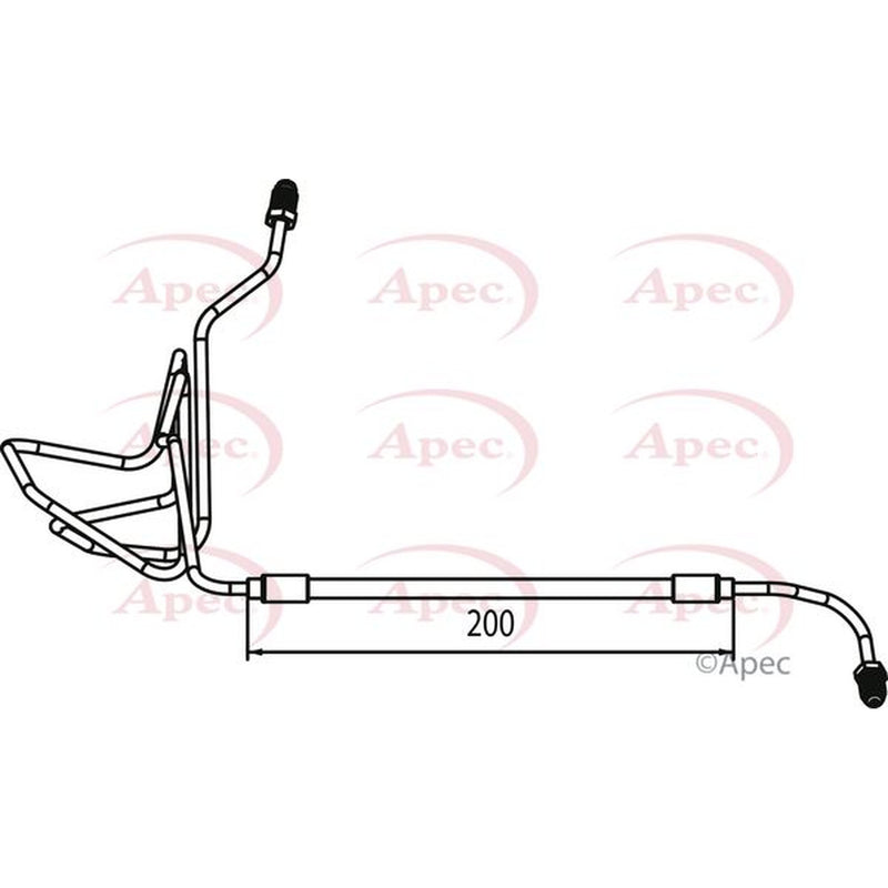 Apec Brake Hydraulic Hose Line Rear Left HOS4064