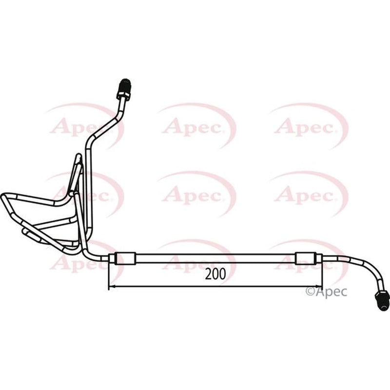Apec Brake Hydraulic Hose Line Rear Left HOS4064