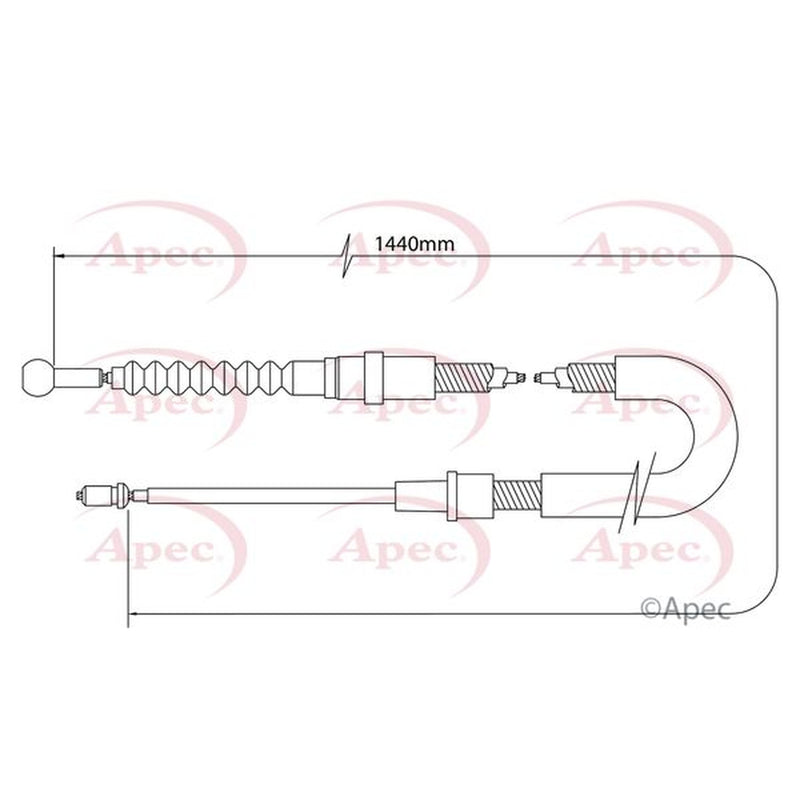 Apec Handbrake Cable Left Rear CAB1014