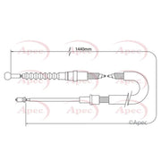 Apec Handbrake Cable Left Rear CAB1014