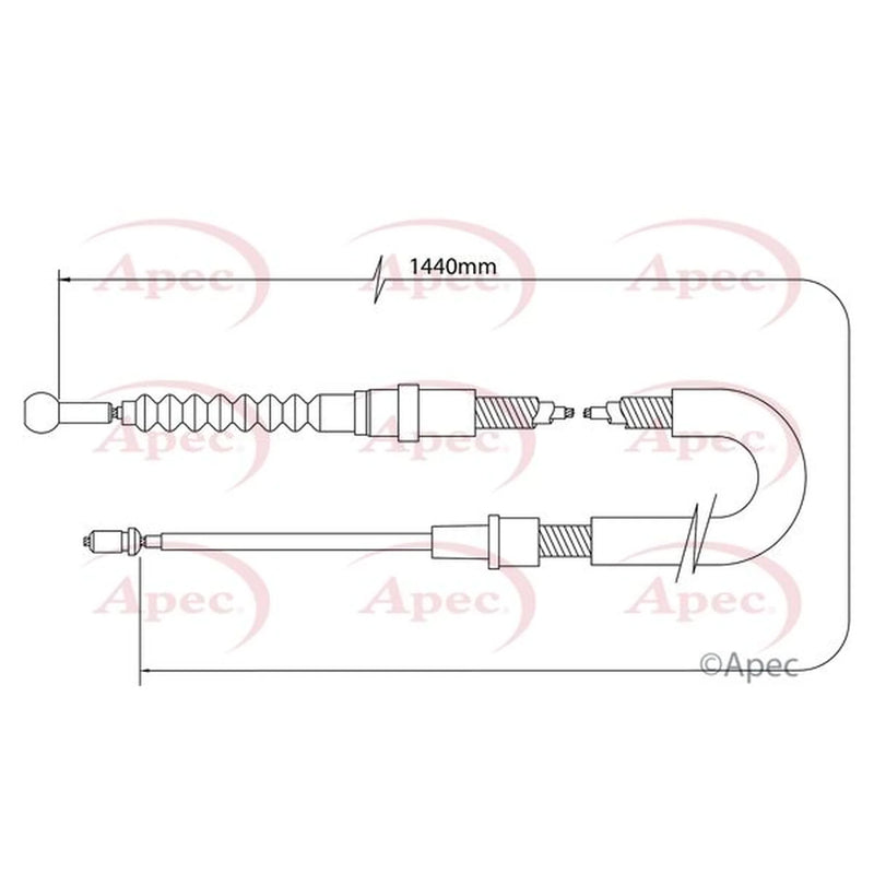 Apec Handbrake Cable Left Rear CAB1014