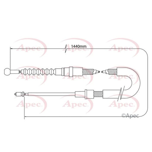 Apec Handbrake Cable Left Rear CAB1014