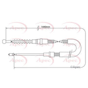 Apec Handbrake Cable Left Rear CAB1014
