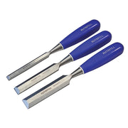 Faithfull Bevel Edge Chisel Blue Grip Set, 3 Piece - FAIWCBS3BC
